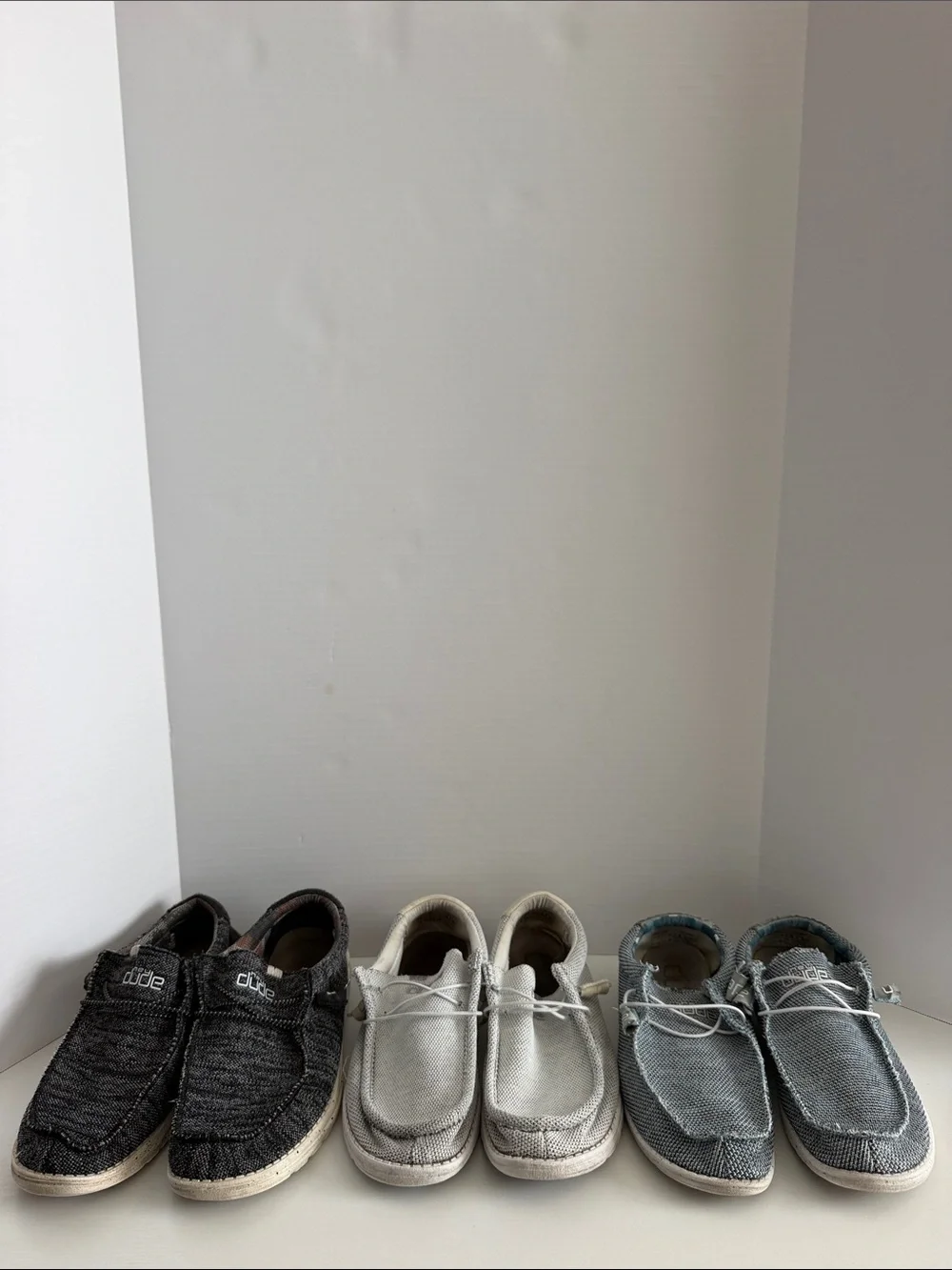 3 pairs USED Hey Dude Men's Slip-On SIZE 11